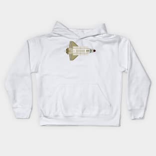 Space Shuttle Top View Retro Kids Hoodie